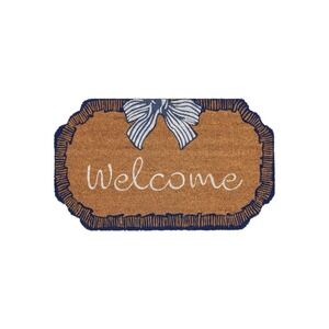 My Texas House Bow Welcome Coir Doormat Blue White Patriotic 30x18